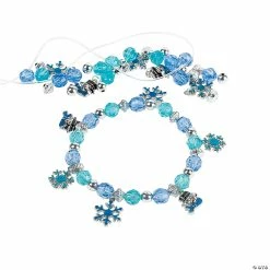 Best Sale 😍 Beaded Snowflake Charm Bracelet Craft Kit - Makes 48 ✨