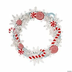 Budget 🔔 Candy Cane & Snowflake Wreath Craft Kit - Makes 1 🎉