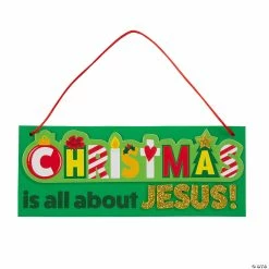 Deals ❤️ Christmas Is All About Jesus Sign Craft Kit - Makes 12. ✔️