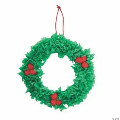Best deal ๐ Christmas Wreath Tissue Paper Craft Kit - Makes 12 ๐