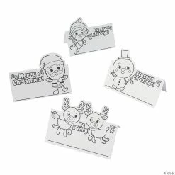 Budget ❤️ Color Your Own 🎅 Christmas Place Cards - 24 Pc. 🎉