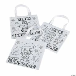 Best deal ๐ Color Your Own Mini ๐ Christmas Tote Bags - 12 Pc. โจ