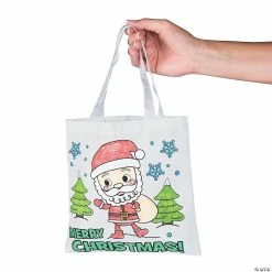 Best deal 🎉 Color Your Own Mini 🎄 Christmas Tote Bags - 12 Pc. ✨ -Christmas Crafts for Kids shop color your own mini christmas tote bags 12 pc 13749923 a02