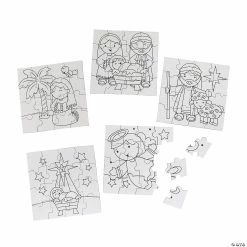 Discount 🥰 Color Your Own Mini Nativity Jigsaw Puzzles - 50 Puzzles 🌟