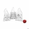 Cheap 👍 Color Your Own Mini Snowman Canvas Tote Bags - 12 Pc. 💯