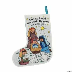 Deals 💯 Color Your Own Nativity 🎄 Christmas Stockings - 12 Pc. 😍