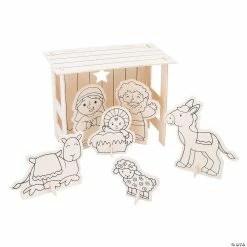 Promo 👏 Color Your Own Nativity Stable Sets - 6 Pc. ⌛
