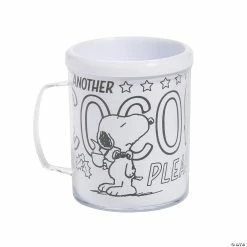 Wholesale 🤩 Color Your Own Peanuts® Another Cocoa Please Plastic Mugs - 12 Pc. 🥰