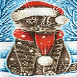 New โจ Crafting Spark (Wizardi) - ๐ Christmas Cat CS2436 7.9 x 11.8 inches Crafting Spark Diamond Painting Kit ๐