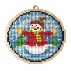 Hot Sale โญ Crafting Spark (Wizardi) - Snowman Ball WWP452 Diamond Painting on Plywood Kit ๐