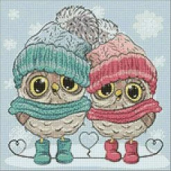 Discount ๐ Crafting Spark (Wizardi) - Winter Owlets WD2338 14.9 x 14.9 inches Wizardi Diamond Painting Kit โจ