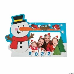 Budget ❤️ Dated Snowman Picture Frame Magnet Craft Kit - Makes 12 😀
