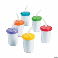 Brand new 🧨 DIY Cups with Lids & Straws - 12 Pc. 👏
