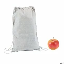Wholesale ⭐ DIY Medium White Canvas Drawstring Bags - 12 Pc. 😉