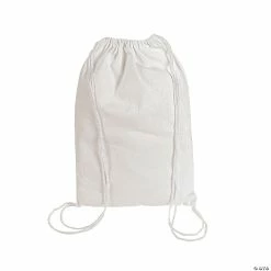 Buy ๐ DIY Medium White Canvas Drawstring Bags - 48 Pc. ๐