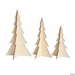 Deals 💯 DIY Unfinished Wood 3D Stand-Up Trees - 3 Pc. 🔔