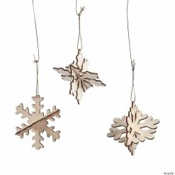 New 👍 DIY Unfinished Wood Snowflake Ornaments - Makes 12 🌟