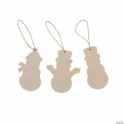 Promo ๐ DIY Unfinished Wood Snowman Shape Ornaments - 12 Pc. ๐ฅฐ