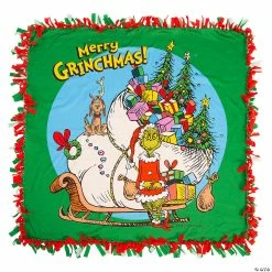 Budget 🎁 Dr. Seuss™ The Grinch Fleece Tied Throw Craft Kit - Makes 1 ❤️