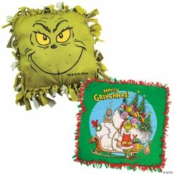 Hot Sale 🔔 Dr. Seuss™ The Grinch Tied Fleece Blanket & Pillow Craft Kit - Makes 12 ⌛