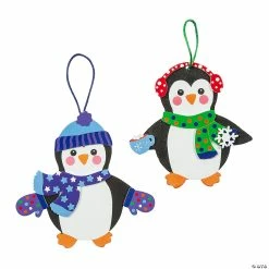 Wholesale 😀 Fabulous Foam Penguin ❄ Christmas Ornaments - Makes 12 🎉