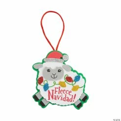 Wholesale โญ Fleece Navidad Glitter Ornament Craft Kit - Makes 12 โจ