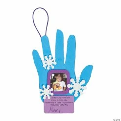 Cheapest ๐ Handprint Snowflake Picture Frame โ Christmas Ornament Craft Kit - Makes 12 โ๏ธ
