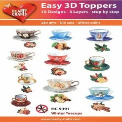 Buy ⭐ Hearty Crafts Easy 3D Toppers Winter Teacups 🎉