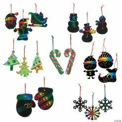Promo 🎁 Magic Color Scratch ❄ Christmas Ornament Assortment -192 Pc 💯