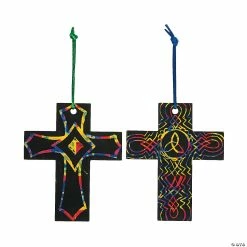 Best Pirce ๐ฅฐ Magic Color Scratch Cross Ornaments - 24 Pc. โ๏ธ