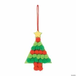 Outlet 👍 Pom-Pom 🔔 Christmas Tree Craft Kit - Makes 12 🧨