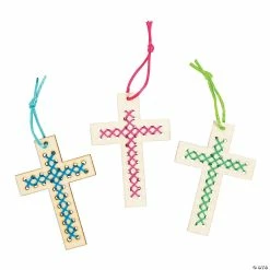 Best Sale 😀 Religious Cross Stitch Ornament Craft Kit - Makes 12 🛒