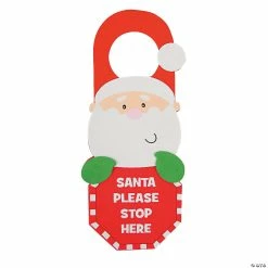 Best Pirce 🤩 “Santa Stop Here” Doorknob Hanger Craft Kit - Makes 12 😉