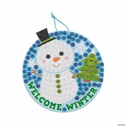 Best deal 😀 Snowman Glitter Mosaic Sign Craft Kit- Makes 12 🌟