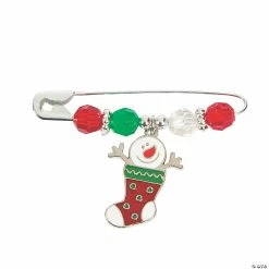 Best Pirce 🛒 Snowman Stocking Beaded Charm Pin Craft Kit - Makes 12 👏