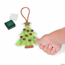 Brand new ⌛ Thumbprint 🎅 Christmas Tree Ornament Craft Kit - Makes 12 🎁 -Christmas Crafts for Kids shop thumbprint christmas tree ornament craft kit makes 1248 8496 a02