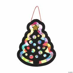 Cheap 👏 Tissue Paper 🎄 Christmas Tree Sign Craft Kit- Makes 12 👍
