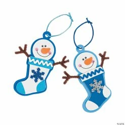 Outlet 😀 Winter Snowman Stocking 🎅 Christmas Ornament Craft Kit - Makes 12 ⭐