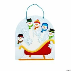 Best reviews of 🎉 Winter Snowmen Sled Handprint Sign Craft Kit - Makes 12 ✨